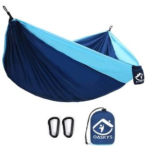 OASKYS Blue-On-Blue Lightweight Nylon Camping Hammock